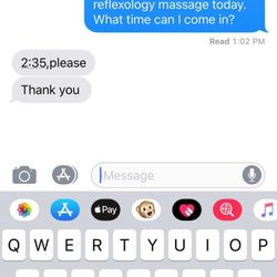 Oriental Massage - Confirmation text