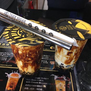 Tiger Sugar - Grass jelly and cream mousse - Bubble Tea Near Me - Edison, New Jersey Tiger Sugar - Grass jelly and cream mousse - Bubble Tea Near Me - Edison, New Jersey