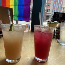 Habanero peach margarita and prickly pear margarita Habanero peach margarita and prickly pear margarita