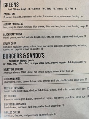Menu photo 3 Milestone Tavern San Luis Obispo, CA
