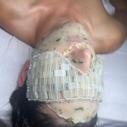 Relaxing with custom hydrojelly therapy and chilled weighted eye mask!