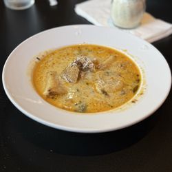 Pasta Bella - Zuppa Tuscana - hearty sausage and potato soup with cream, spices and cheese.