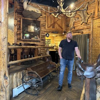Gun Barrel Steak and Game House - Buffalo Chris G in his element 5/16/24 - Steakhouses Near Me - Jackson, Wyoming Gun Barrel Steak and Game House - Buffalo Chris G in his element 5/16/24 - Steakhouses Near Me - Jackson, Wyoming