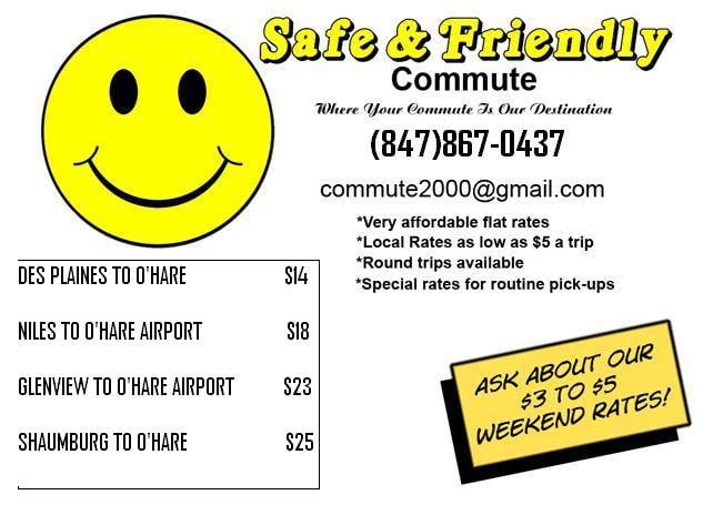 Safe and Friendly Commute - Example of low rates (don't fall for it!) - Taxis Near Me - Des Plaines, Illinois Safe and Friendly Commute - Example of low rates (don't fall for it!) - Taxis Near Me - Des Plaines, Illinois