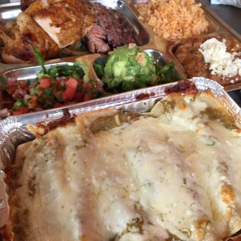 Fajitas A Go Go - Chicken enchiladas & half and half fajitas - Tex-Mex Near Me - Houston, Texas