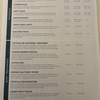 The Lind Boracay - Spa menu - Hotels Near Me - Malay, AKL