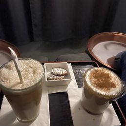 Chai tea hot and cold with ginger snaps - delicious!