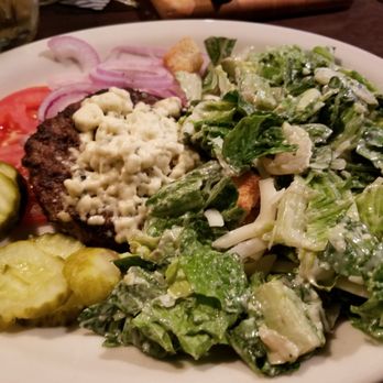 J Timothy's Taverne - Gorgonzola burger patty salad - American Near Me - Plainville, Connecticut J Timothy's Taverne - Gorgonzola burger patty salad - American Near Me - Plainville, Connecticut