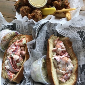 DJ's Clam Shack - The conch fritters with fries and two Maine lobster rolls. - Seafood Near Me - Key West, Florida