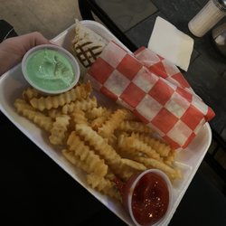 Midnight Hookah - Chicken Shawarma Sandwich and Fries