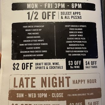 Yard House - Happy Hour Menu - New American Near Me - Concord, California Yard House - Happy Hour Menu - New American Near Me - Concord, California