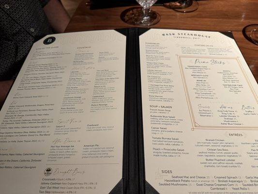 Menu photo 1 Bask Steakhouse Roswell, GA
