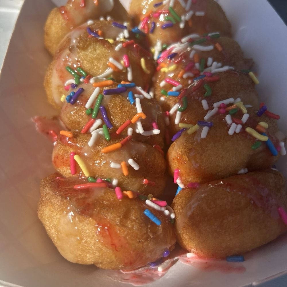 Operation Mini Donuts - Glazed minis topped with sprinkles - Donuts Near Me Operation Mini Donuts - Glazed minis topped with sprinkles - Donuts Near Me