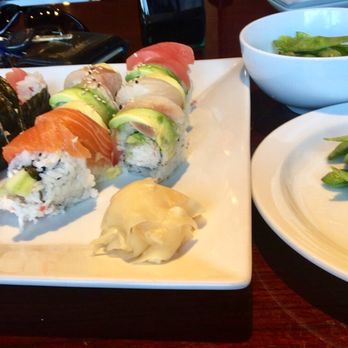 Crazy Fish - Rainbow roll and salmon roll! Two great ones with some edamame too!!! - Sushi Bars Near Me - Albuquerque, New Mexico