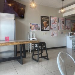 Miss Cow Frozen Yogurt South - The 2. Coconut Milk Tea is to die for and with the strawberry boba