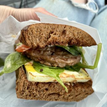 Sandwich Express - Veggie breakfast sandwich with sausage added - Sandwiches Near Me - McMinnville, Oregon Sandwich Express - Veggie breakfast sandwich with sausage added - Sandwiches Near Me - McMinnville, Oregon