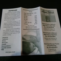 Oriental Health & Wellness Magic Chinese Back Rub - Pamphlet info