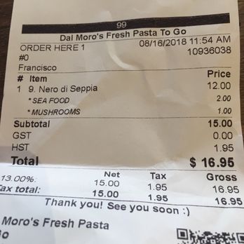 Dal Moro's Fresh Pasta To Go - My Bill - Italian Near Me - Toronto, Ontario Dal Moro's Fresh Pasta To Go - My Bill - Italian Near Me - Toronto, Ontario