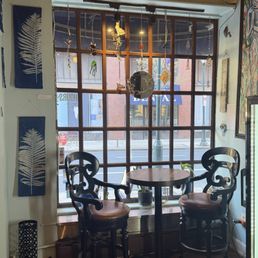 Front window, before the crowd arrived. Lots of seating behind.