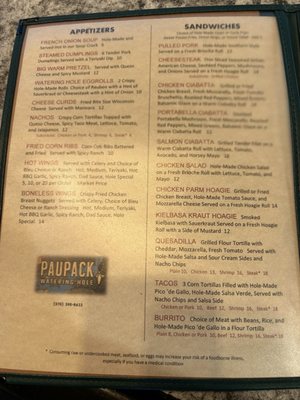 Menu photo 3 Paupack Watering Hole Hawley, PA Menu photo 3 Paupack Watering Hole Hawley, PA