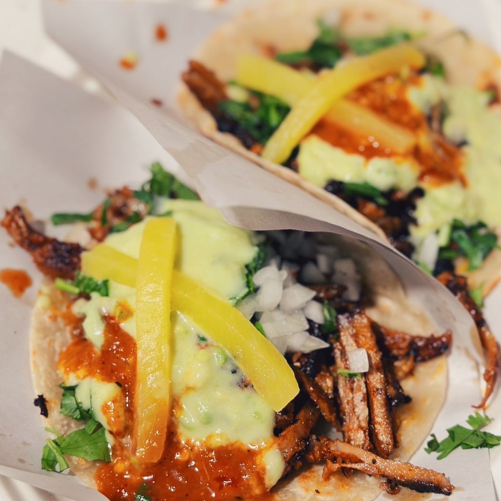 Mexico Tacos - adobada / al pastor tacos on flour tortilla - Tacos Near Me - Hoboken, New Jersey Mexico Tacos - adobada / al pastor tacos on flour tortilla - Tacos Near Me - Hoboken, New Jersey