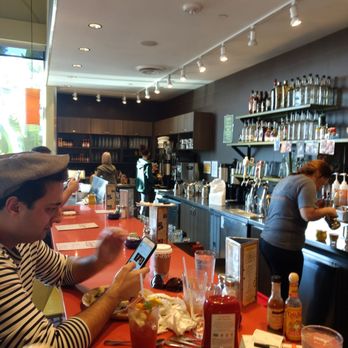 Snooze, an A.M. Eatery - Interior, my server hard at work making a drink. - Breakfast & Brunch Near Me - Tustin, California