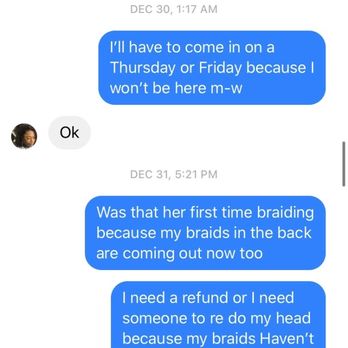 Styles By Margo Salon - My hair and messages exchanged between me and the owner Margo - Wigs Near Me - Kissimmee, Florida Styles By Margo Salon - My hair and messages exchanged between me and the owner Margo - Wigs Near Me - Kissimmee, Florida