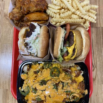 iniBurger - Nacho Fries with Crispy Chicken. Nashville Hot Chicken Sandwich. Fries. Chicken Wings (6) - Burgers Near Me - Fremont, California iniBurger - Nacho Fries with Crispy Chicken. Nashville Hot Chicken Sandwich. Fries. Chicken Wings (6) - Burgers Near Me - Fremont, California