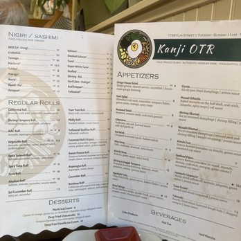 Kanji OTR - Menu - Sushi Bars Near Me - Cincinnati, Ohio Kanji OTR - Menu - Sushi Bars Near Me - Cincinnati, Ohio