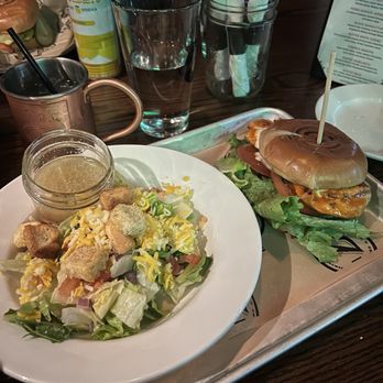 Circle 7 Ranch - Grilled buffalo chicken sandwich with a side salad - Salad Near Me - Ballwin, Missouri