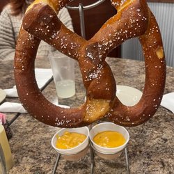 The Creekside Lodge - Giant pretzel appetizer with spicy cheese