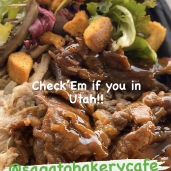 Sagato Bakery & Cafe - Two meat Plate! terry Beef and Kalua Pork! With green tossed salad and Rice - Cafes Near Me - Midvale, Utah Sagato Bakery & Cafe - Two meat Plate! terry Beef and Kalua Pork! With green tossed salad and Rice - Cafes Near Me - Midvale, Utah