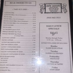 Joe's Barbecue Kitchen - Menu