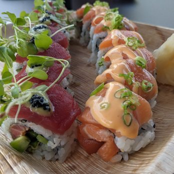 Prime Fish - Left: Prime Tuna Roll Right: Ai Sake Roll - Sushi Bars Near Me - Charlotte, North Carolina Prime Fish - Left: Prime Tuna Roll Right: Ai Sake Roll - Sushi Bars Near Me - Charlotte, North Carolina