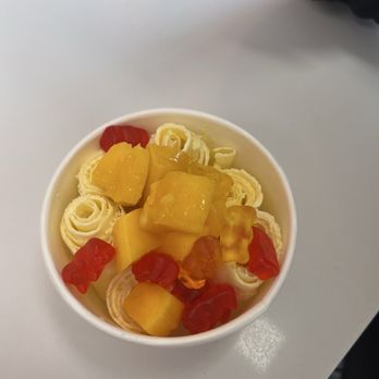 Let's Roll - Man-go Away Ice Cream with Mango and Gummy Bear toppings - Ice Cream & Frozen Yogurt Near Me - San Francisco, California Let's Roll - Man-go Away Ice Cream with Mango and Gummy Bear toppings - Ice Cream & Frozen Yogurt Near Me - San Francisco, California