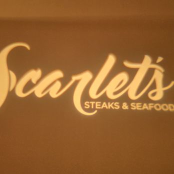 Scarlet's Steaks & Seafood - Scarlet Casino Steak snd Seafood projected interior sign. - Seafood Near Me - D'Iberville, Mississippi