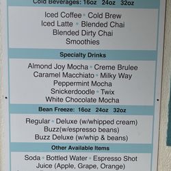 Habby's Coffee Shack - Menu