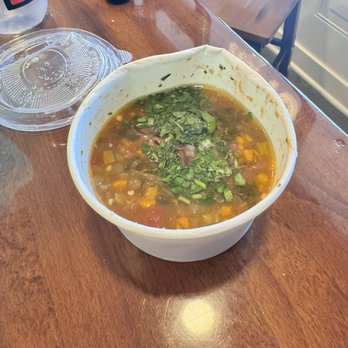 Harvest Artisan Cafe - Lentil soup. Wish they didn't use paper bowls as this would have been done-zo by the time I got home. - Cafes Near Me - Huntersville, North Carolina