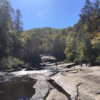 Triple Falls Trailhead - Dupont State Forest - Looking up from the base of the falls - Hiking Near Me - Cedar Mountain, North Carolina