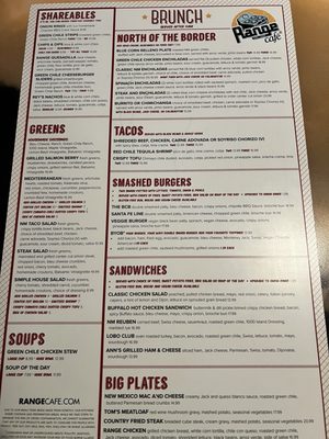 Menu photo 1 Range Cafe Albuquerque, NM