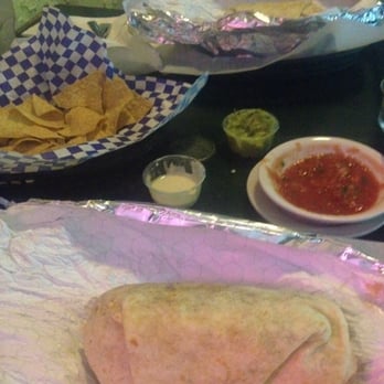 Border Grill Fresh-Mex - Two Chicago style burritos! One shredded chicken and the other Al Pastor (marinated pork..very good) - Tacos Near Me - Orlando, Florida