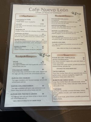 Menu photo 1 Cafe Nuevo Leon Hillside, IL Menu photo 1 Cafe Nuevo Leon Hillside, IL