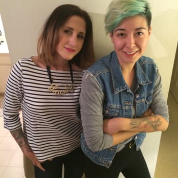 Alex Abston - Reverse Ombre, mint green, yellow, and pastel blue! Plus Gee and her perfect cut and color also by Alex! - Hair Stylists Near Me - Newport Beach, California