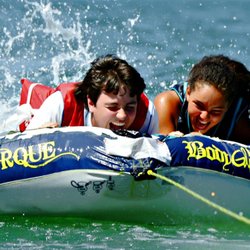 Aloha Beach Camp - What could be more fun than tubing with your friends?