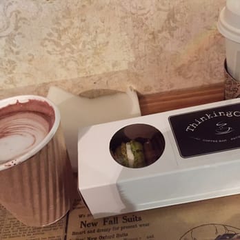 Thinking Cup - A hot chocolate with a box of macarons. - Coffee & Tea Near Me - Boston, Massachusetts