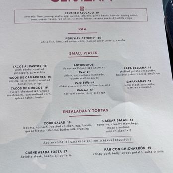 Cimera - Menu - Latin American Near Me - Denver, Colorado