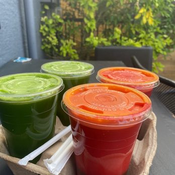 Main Squeeze - Heart Beet and Cool Greens, both with added pineapple. Perfection! - Juice Bars & Smoothies Near Me - Alameda, California