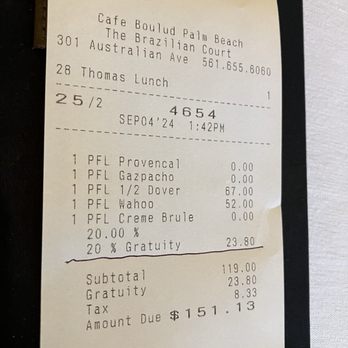 Cafe Boulud - Check - French Near Me - Palm Beach, Florida