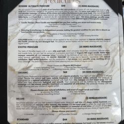 Pedicure services and prices (7/17/2025)