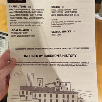 Woodford Reserve Distillery - Food Menu - Distilleries Near Me - Versailles, Kentucky Woodford Reserve Distillery - Food Menu - Distilleries Near Me - Versailles, Kentucky